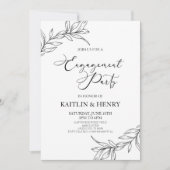 Blätter für Minimalistische Zweigstellen mit minim Einladung (Vorderseite)