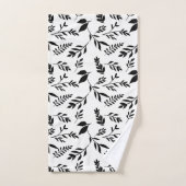 Blätter für moderne Schwarz-Weiß-Botanicals | Badhandtuch Set (Handtuch)
