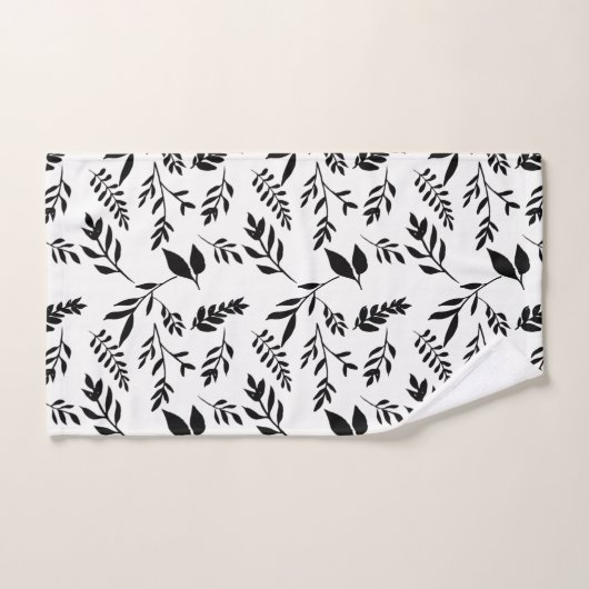 Blätter für moderne Schwarz-Weiß-Botanicals | Badhandtuch Set (Handtuch)