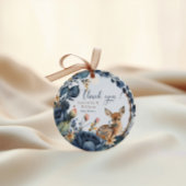 Blätter für niedliches Waldland Deer Blue Blumen Geschenkanhänger