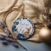 Blätter für niedliches Waldland Deer Blue Blumen Geschenkanhänger