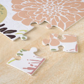 Blätter für Peach Green Pattern Blume Puzzle (Seite)