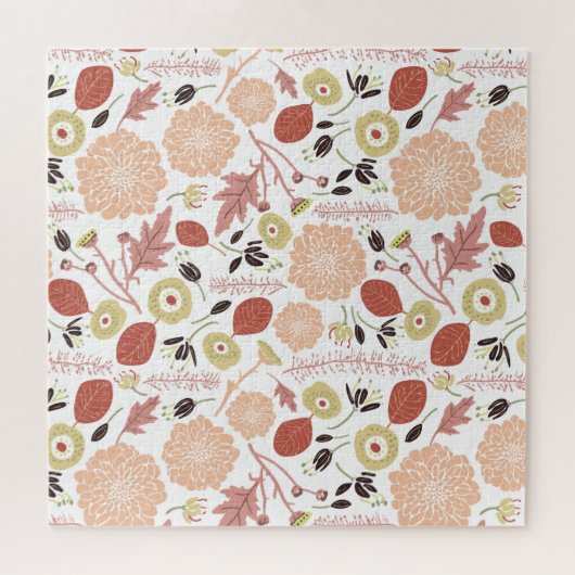 Blätter für Peach Green Pattern Blume Puzzle (Horizontal)