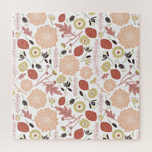 Blätter für Peach Green Pattern Blume Puzzle (Vertikal)