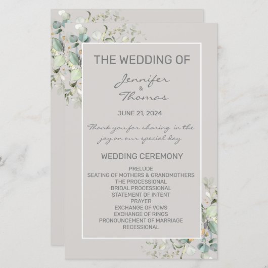 Blätter für Pergament- und Grünfarben (Vorne/Hinten)