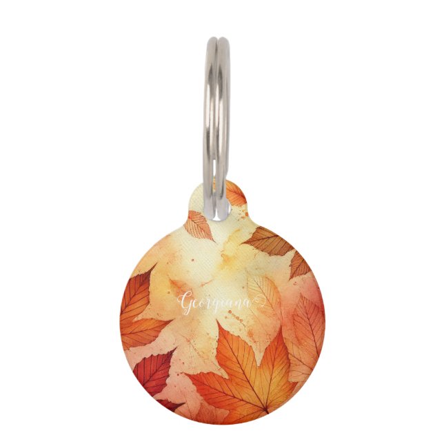 Blätter für personalisiert warme Wasserfarben Haustiermarke (Vorderseite)