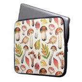 Blätter für Pilze: Illustrationsmuster für Wasserf Laptopschutzhülle (Vorderseite Links)