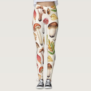Blätter für Pilze: Illustrationsmuster für Wasserf Leggings