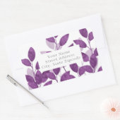 Blätter für Plum Watercolor Rechteckiger Aufkleber (Umschlag)