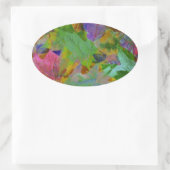 Blätter für Regenbogen im Hintergrund Ovaler Aufkleber (Tasche)
