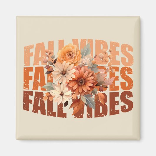 Blätter für Retro Fall vibes Aquarell Wildblumen Magnet (Vorne)