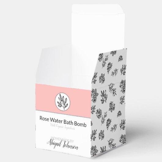 Blätter für Schwarz und Weiß, Art Bath Bomb Box Geschenkschachtel (Geöffnet)