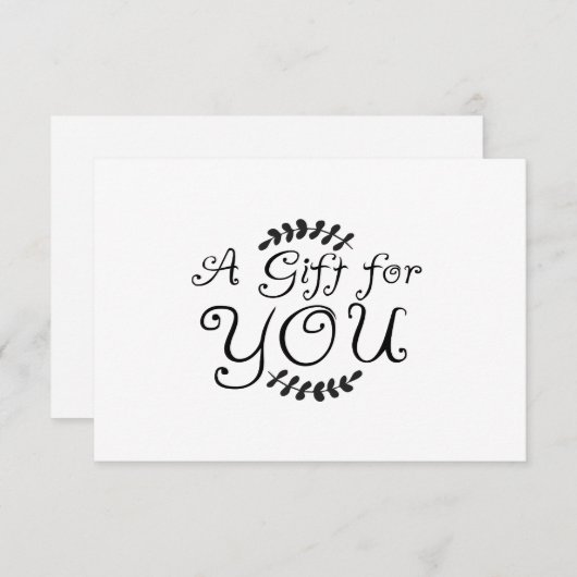 Blätter für Schwarzweiß-Laurel Geschenkgutschein (Vorne/Hinten)