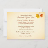 Blätter für selbstgebackene Ahorn, Herz Einladung  (Rückseite)