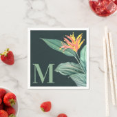 Blätter für tropische Blume auf dunkelgrünen Aquam Serviette (Beispiel)