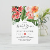 Blätter für tropische Blume Brautparty Einladung (Stehend Vorderseite)