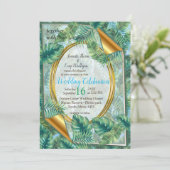 Blätter für tropische grüne Pflanze Einladung (Stehend Vorderseite)