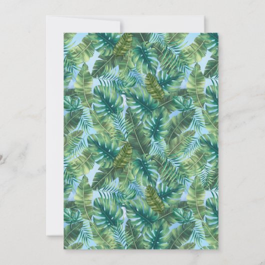 Blätter für tropische grüne Pflanze Einladung (Rückseite)