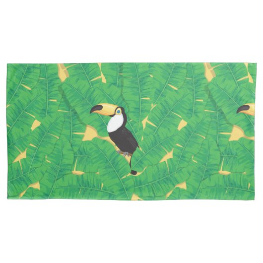 Blätter für Tukane und Bananen Kissenbezug (Vorderseite-Links)