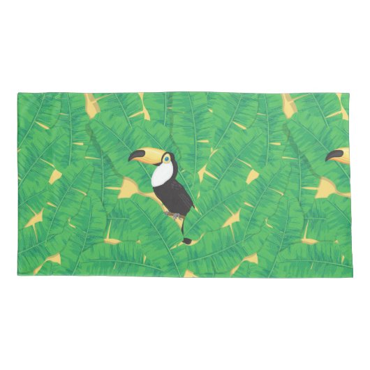 Blätter für Tukane und Bananen Kissenbezug (Rückseite-Links)