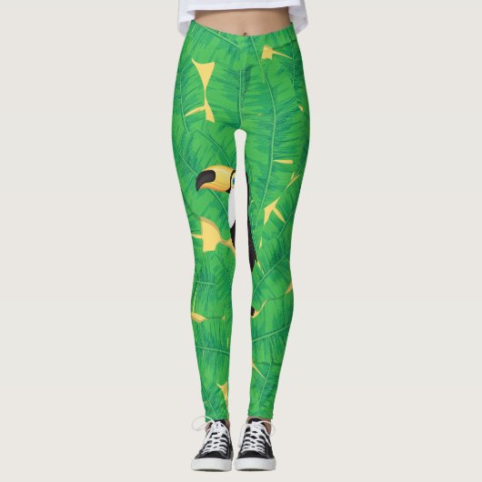 Blätter für Tukane und Bananen Leggings (Vorderseite)
