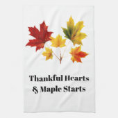 Blätter für Vintage Ahorn - Dankbares Zitat Geschirrtuch (Vertikal)