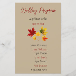 Blätter für Vintage Ahorn - Hochzeitskalender