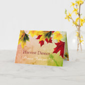 Blätter für Vintage Ahorne - Einladung des Ernteda (Gelbe Blume)