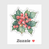 Blätter für Vintage Aquarellbeeren Aufkleber (Blatt)