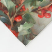 Blätter für Vintage Aquarellbeeren Fleecedecke (Ecke)