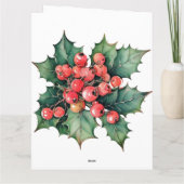 Blätter für Vintage Aquarellbeeren Karte (Rückseite)