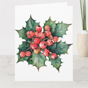 Blätter für Vintage Aquarellbeeren Karte