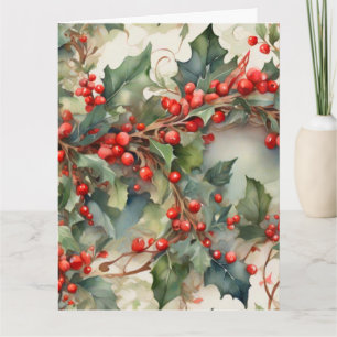 Blätter für Vintage Aquarellbeeren Karte
