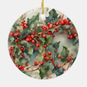Blätter für Vintage Aquarellbeeren Keramik Ornament (Hinten)