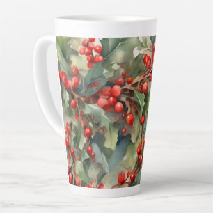 Blätter für Vintage Aquarellbeeren Milchtasse