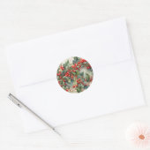 Blätter für Vintage Aquarellbeeren Runder Aufkleber (Umschlag)