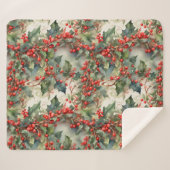 Blätter für Vintage Aquarellbeeren Sherpadecke (Vorderseite (Horizontal))