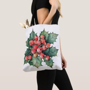 Blätter für Vintage Aquarellbeeren Tasche
