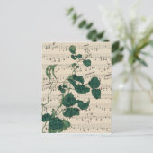 Blätter für Vintage Noten Postkarte (Stehend Vorderseite)