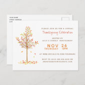 Blätter für virtuelle Erntedank Wasserfarben Einladungspostkarte (Vorne/Hinten)