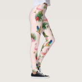 Blätter für Vögel und Palmen Leggings (Rechts)