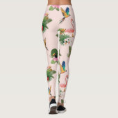 Blätter für Vögel und Palmen Leggings (Rückseite)