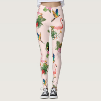 Blätter für Vögel und Palmen Leggings