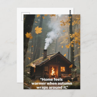 Blätter für Waldbäume im Herbst - Zitate Postkarte