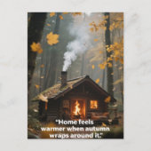 Blätter für Waldbäume im Herbst - Zitate Postkarte (Vorderseite)