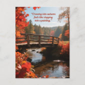 Blätter für Waldbäume im Herbst - Zitate Postkarte (Vorderseite)