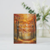 Blätter für Waldbäume im Herbst - Zitate Postkarte (Stehend Vorderseite)