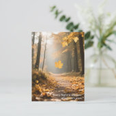 Blätter für Waldbäume im Herbst - Zitate Postkarte (Stehend Vorderseite)