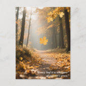 Blätter für Waldbäume im Herbst - Zitate Postkarte (Vorderseite)