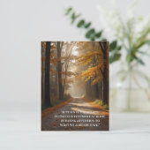 Blätter für Waldbäume im Herbst - Zitate Postkarte (Stehend Vorderseite)